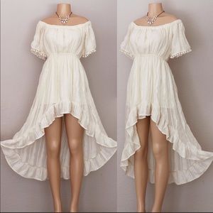 Cream High Low Dress